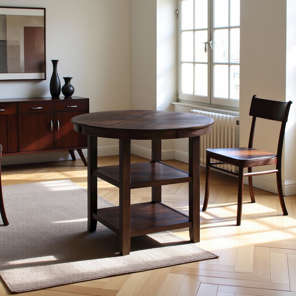 Counter Height Dining Table in Brown for Kitchen and Dining Room Use
