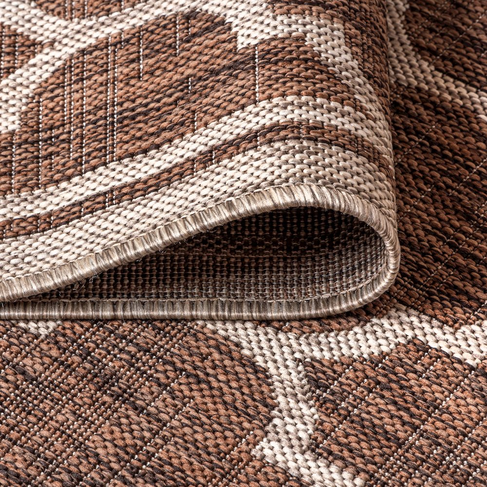 Trebol Moroccan Trellis TetuWeave Espresso/TaupeIndoor/Outdoor  Rug