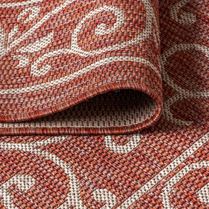 Charleston Vintage Filigree TetuWeave Red   Indoor/Outdoor  Rug