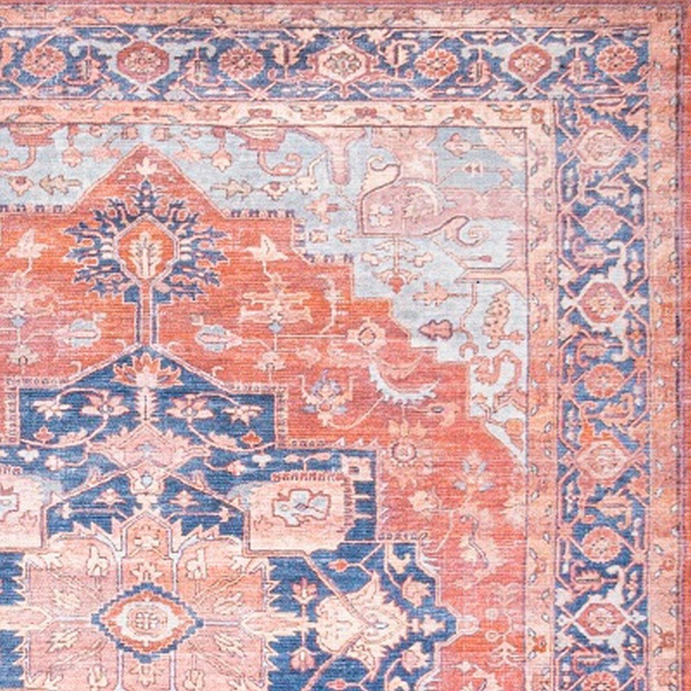 Maris Ornate Medallion Machine-Washable Area Rug