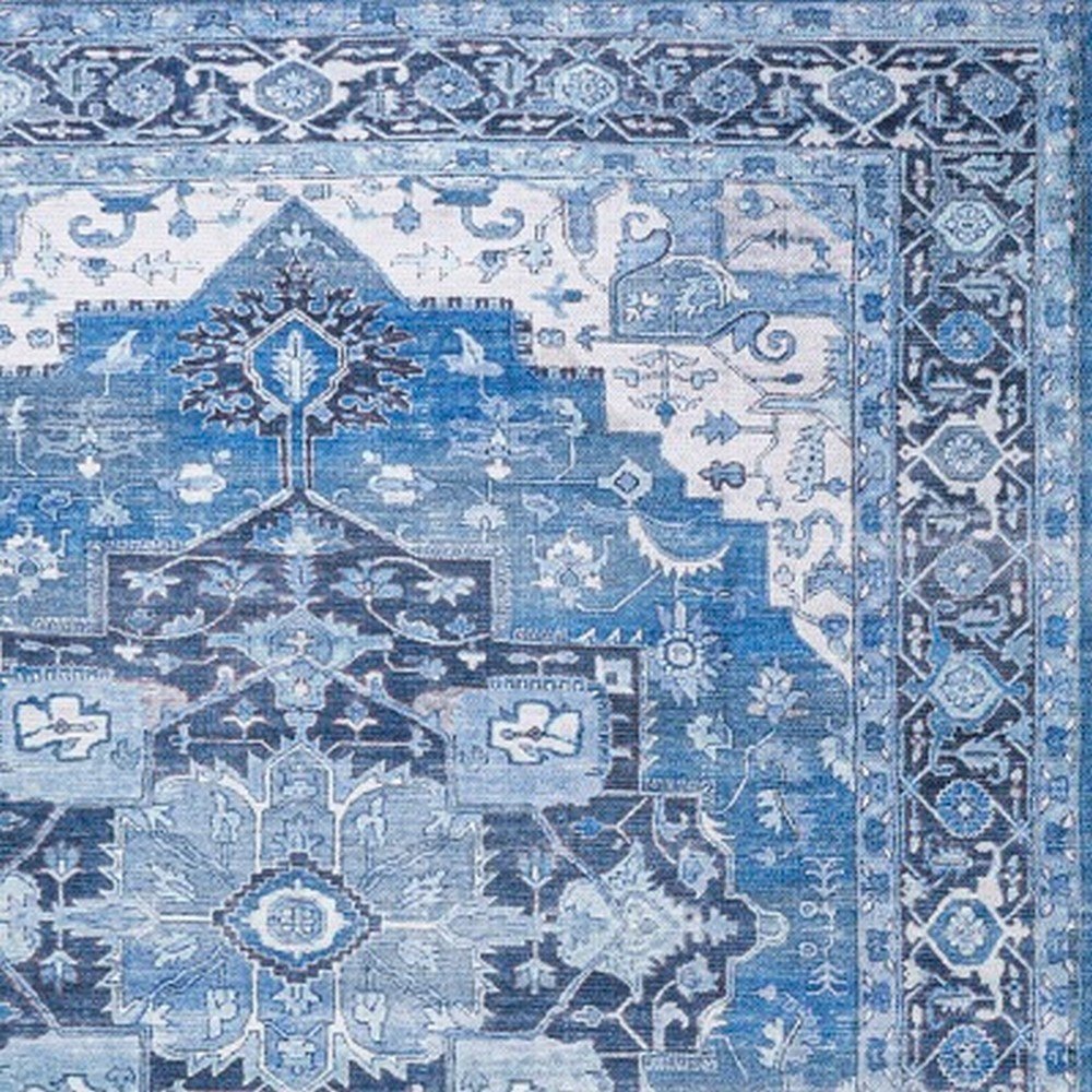 Maris Ornate Medallion Machine-Washable Area Rug
