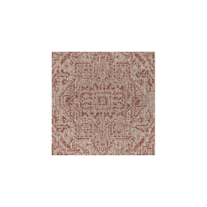 Estrella Bohemian Medallion TetuWeave Red/Taupe   Indoor/Outdoor  Rug