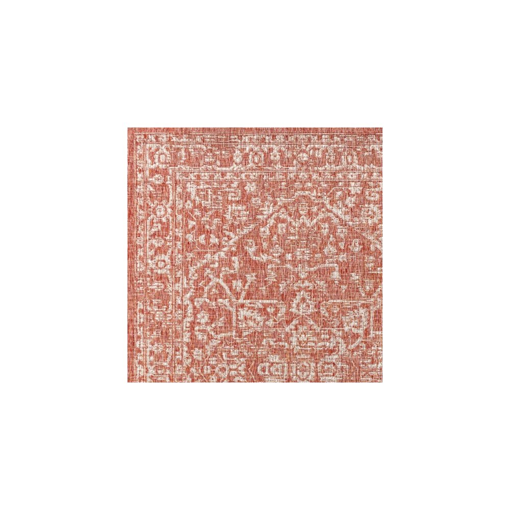 Malta Bohemian Medallion TetuWeave Red/Taupe   Indoor/Outdoor  Rug
