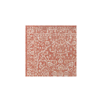 Malta Bohemian Medallion TetuWeave Red/Taupe   Indoor/Outdoor  Rug