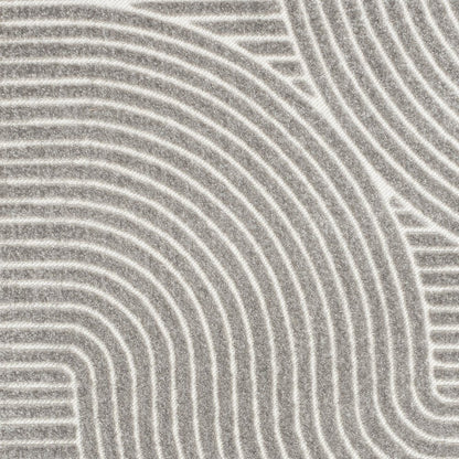 Hallie High-Low Minimalist Curve Geometric  Indoor/Outdoor  Rug