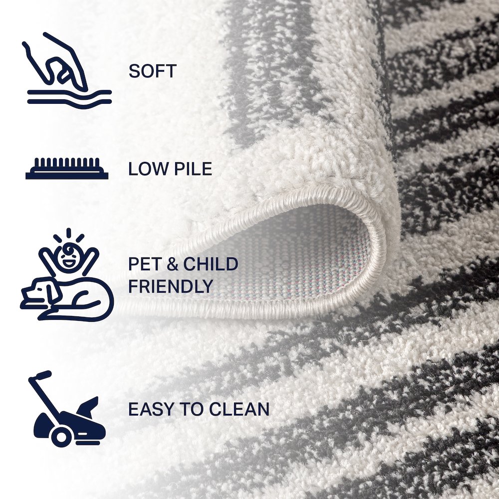 Khalil Modern Berber Stripe Area Rug