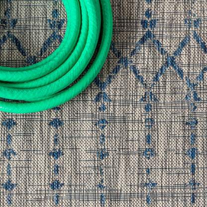 Ourika Moroccan Geometric Textured Weave Light Indoor/Outdoor Area Rug