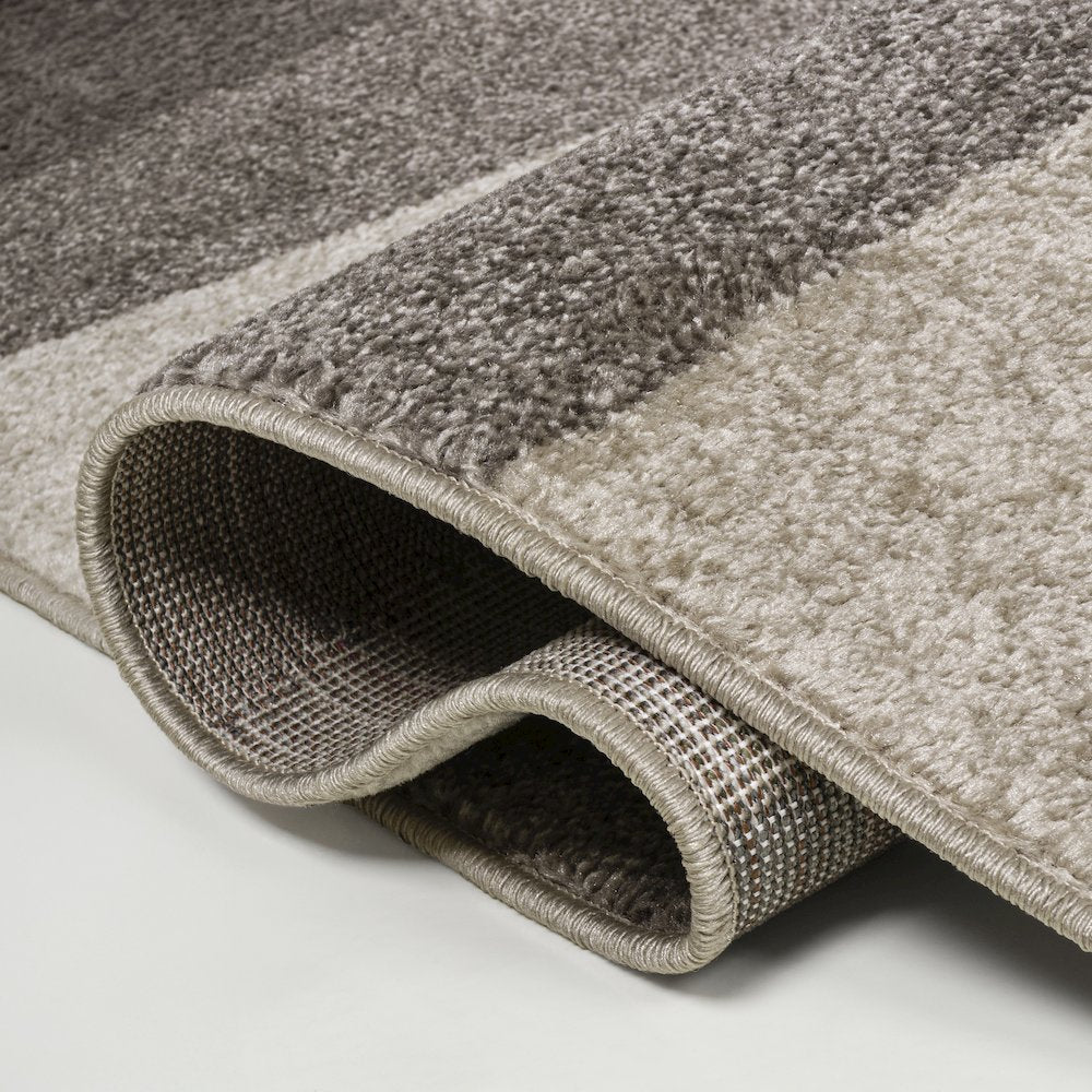Prism Geometric Striped Beige/Brown 3 ft. x 5 ft. Area Rug