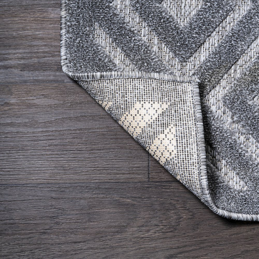 Portmany Neutral Diamond Trellis Indoor/Outdoor Area Rug