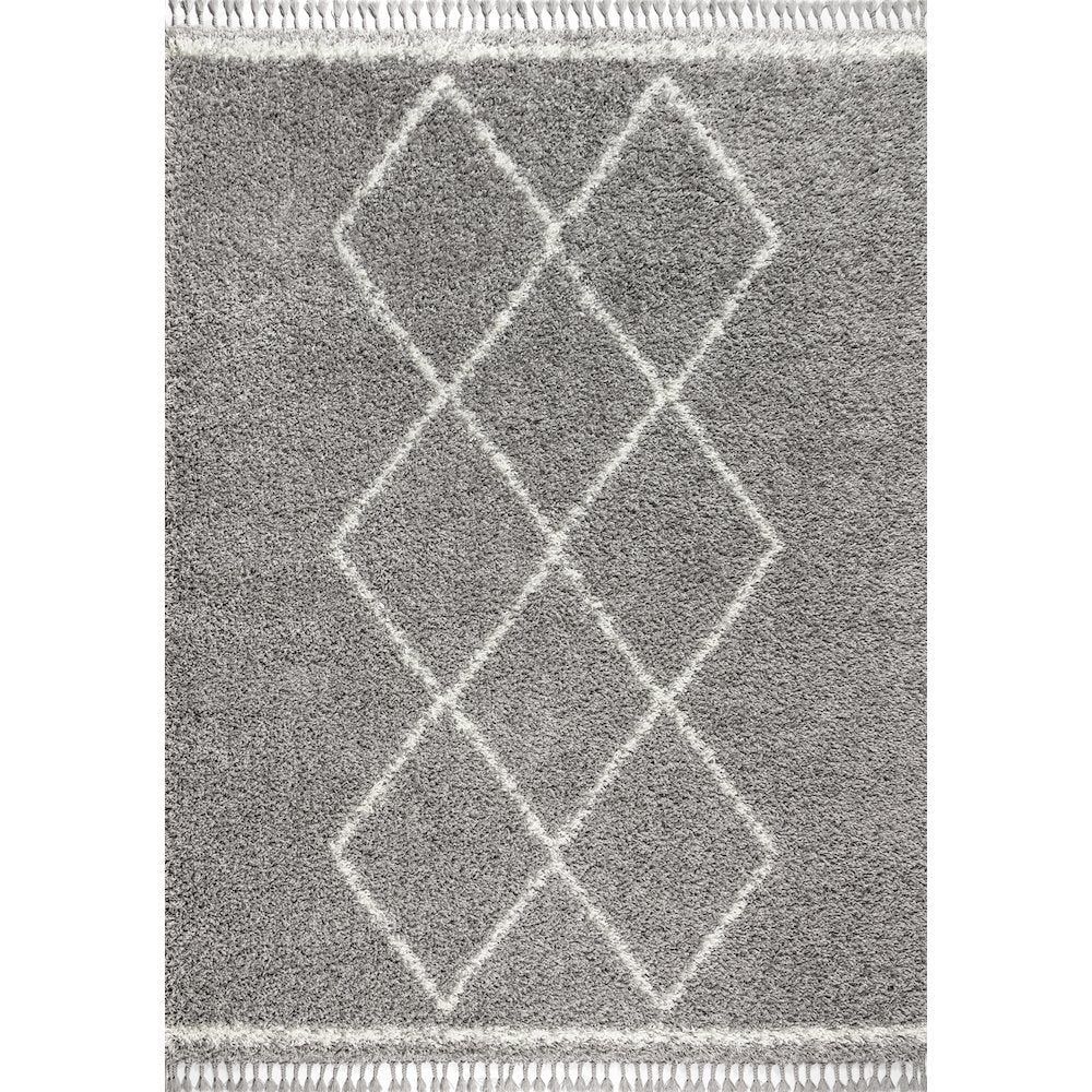 Beautiful Mercer Shag Plush Tassel Moroccan Tribal Geometric Trellis Area Rug