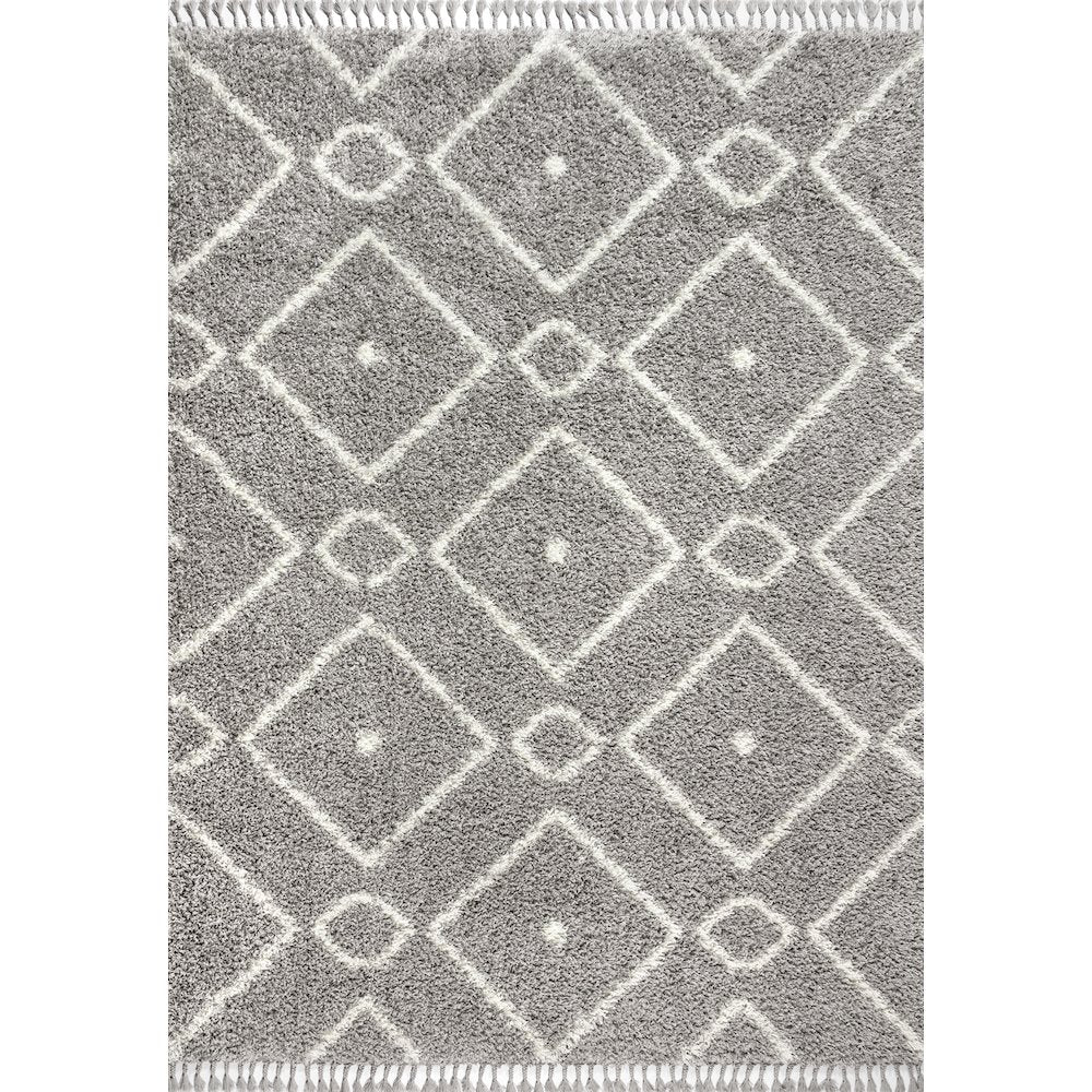 Mercer Shag Plush Tassel Moroccan Diamond Area Rug