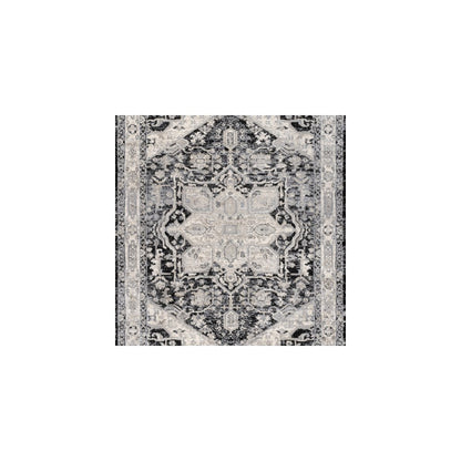 Modern Persian Vintage Medallion Black/Ivory Area