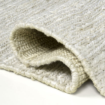 Griffin Rustic Farmhouse Woven Jute Solid Bleach 3 ft. x 5 ft. Area Rug