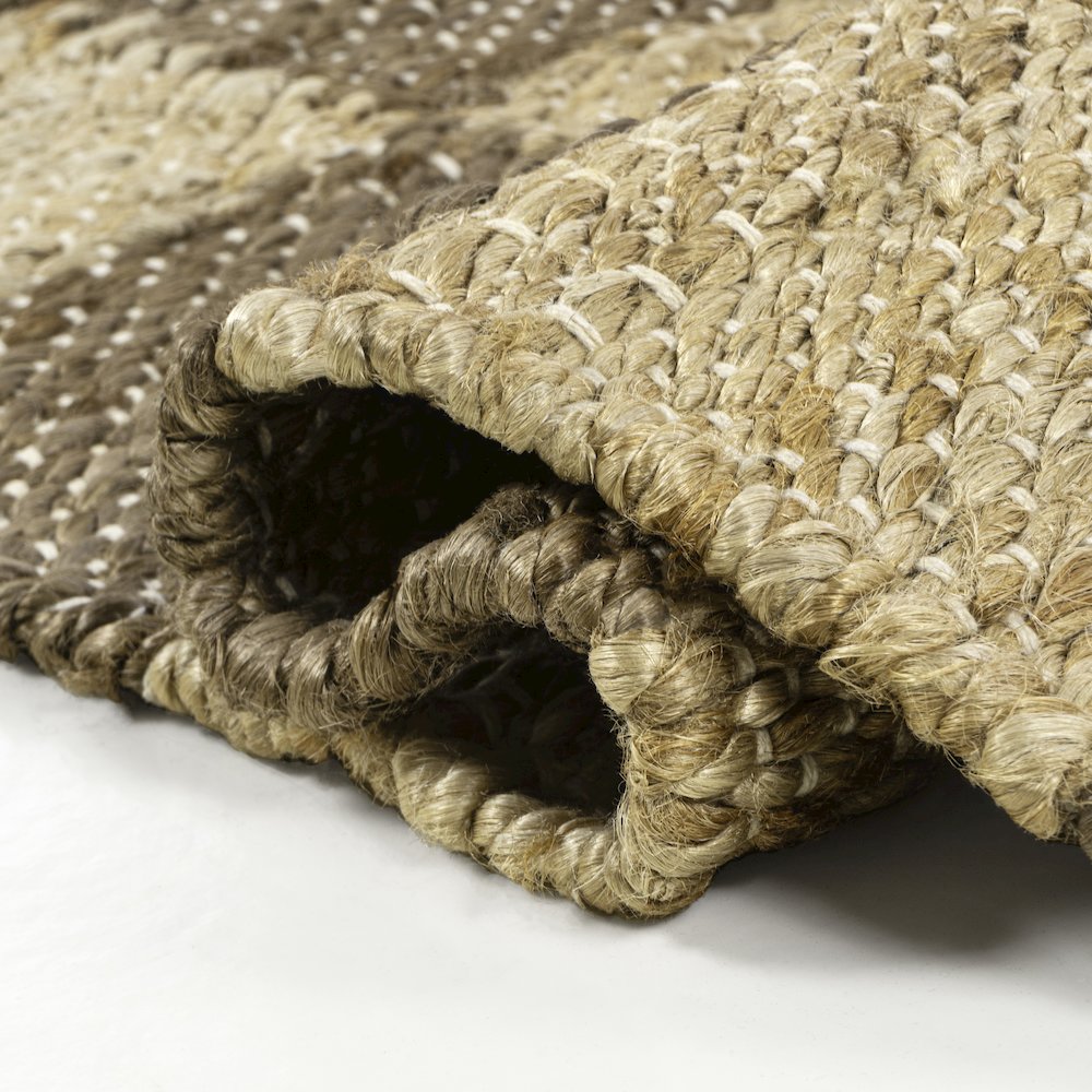 Theo Farmhouse Woven Jute Checkerboard Natural/Brown 2 ft. x 8 ft. Runner Rug