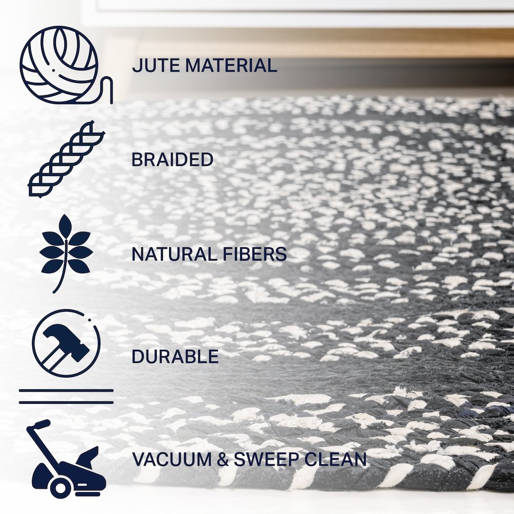Abyss Braided Bohemian Coastal Round Jute Area Rug