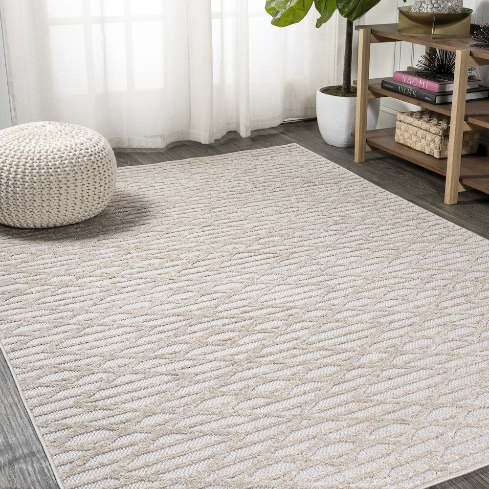 Ararat High-Low Pile Moroccan Diamond Modern Indoor/Outdoor Area Rug