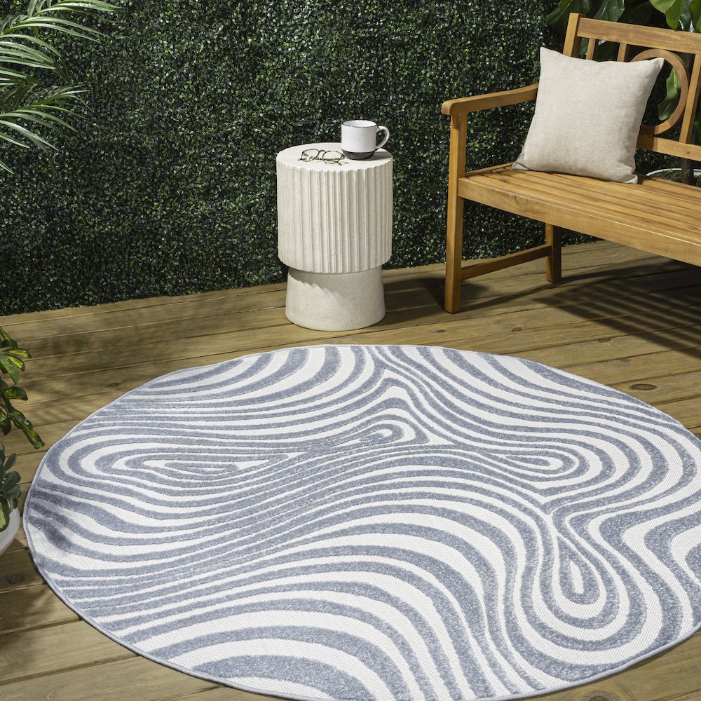 Maribo High-Low Abstract Groovy Striped  Indoor/Outdoor  Rug