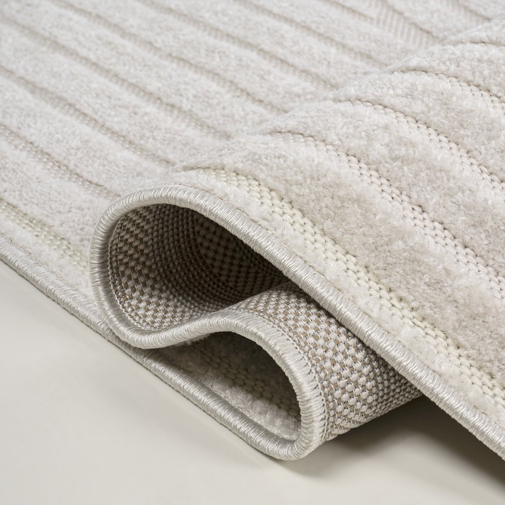 Sofia High-Low MidCentury Modern Arch Stripe Two-Tone Indoor/Outdoor Area Rug