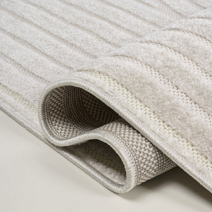 Sofia High-Low MidCentury Modern Arch Stripe Two-Tone Indoor/Outdoor Area Rug