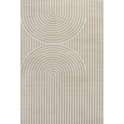 Sofia High-Low MidCentury Modern Arch Stripe Two-Tone Indoor/Outdoor Area Rug