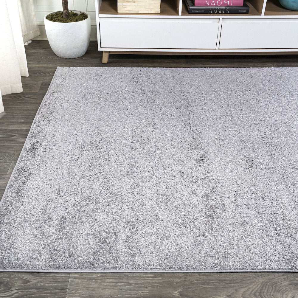 Haze Solid Low Pile Area Rug Gray