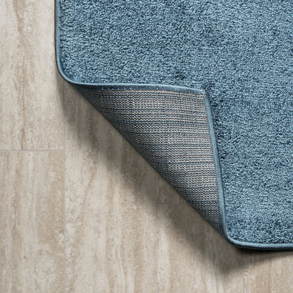 Haze Solid Low Pile Area Rug Turquoise
