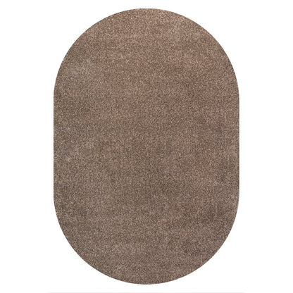 Haze Solid Low Pile Area Rug Brown