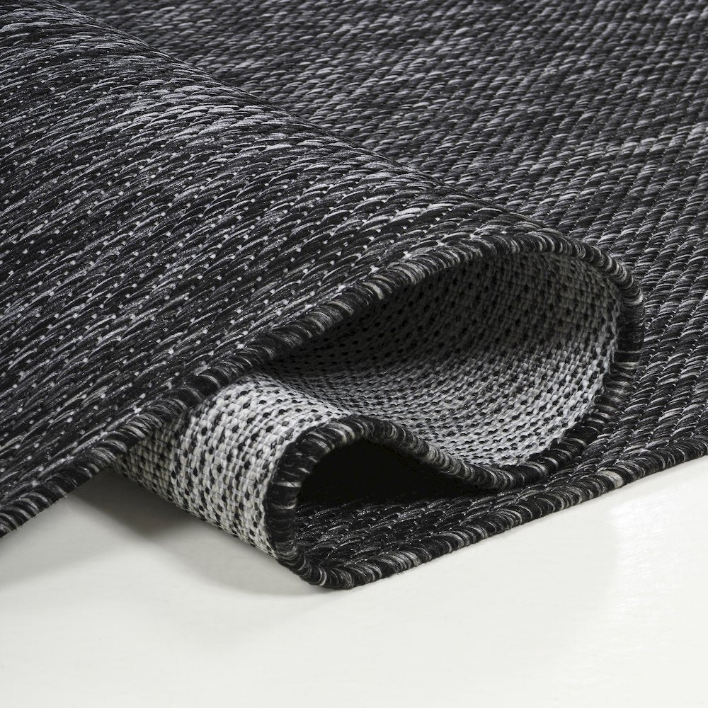 Miles Modern Minimalist Radius Corner Solid DarkIndoor/Outdoor Shaped  Rug