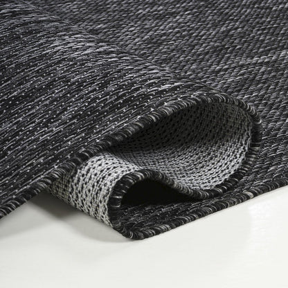 Miles Modern Minimalist Radius Corner Solid DarkIndoor/Outdoor Shaped  Rug