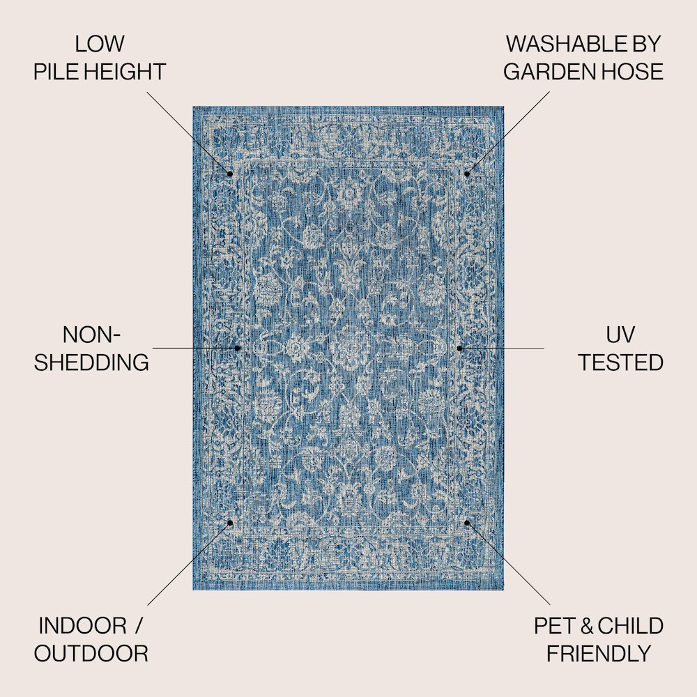 Tela Bohemian TetuWeave FloralIndoor/Outdoor  Rug