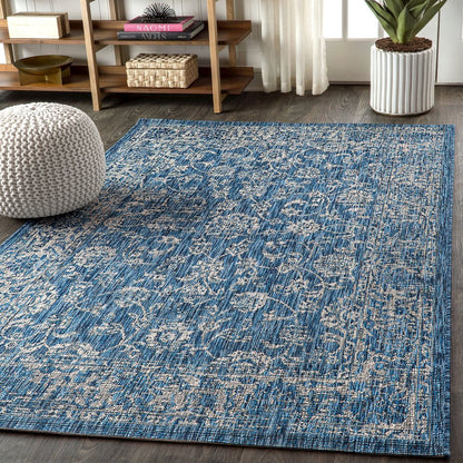 Tela Bohemian Textured Weave Floral Indoor/Outdoor Area Rug