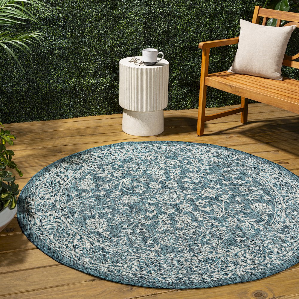 Tela Bohemian TetuWeave Floral  Indoor/Outdoor  Rug