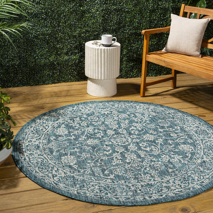 Tela Bohemian TetuWeave Floral  Indoor/Outdoor  Rug