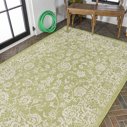 Tela Bohemian Textured Weave Floral Indoor/Outdoor Area Rug