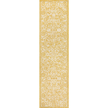 Tela Bohemian Textured Weave Floral Indoor/Outdoor Area Rug