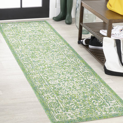 Tela Bohemian Textured Weave Floral Indoor/Outdoor Area Rug
