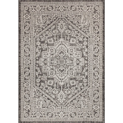 Sinjuri Medallion Textured Weave Indoor/Outdoor Area Rug