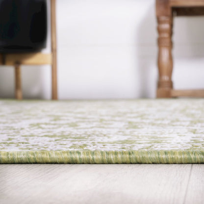 Sinjuri Medallion Textured Weave Indoor/Outdoor Area Rug