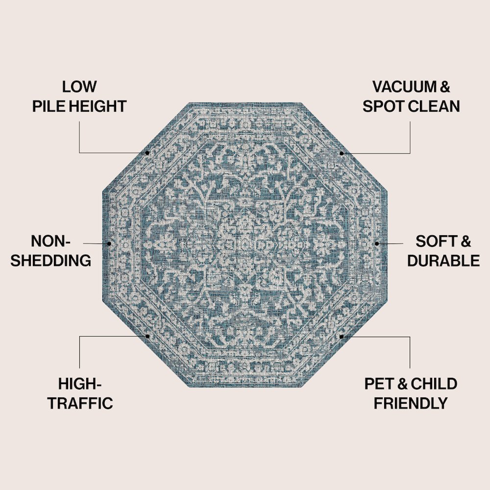 Malta Bohemian Medallion Textured Weave Red/Taupe Indoor/Outdoor Area Rug