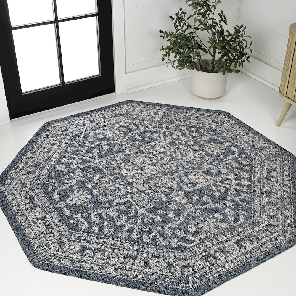 Malta Bohemian Medallion Textured Weave Red/Taupe Indoor/Outdoor Area Rug