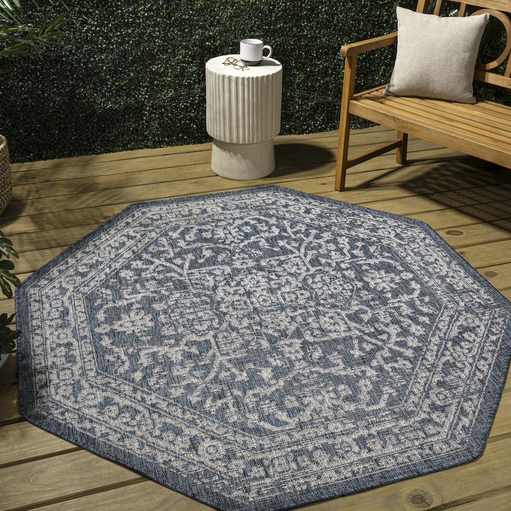 Malta Bohemian Medallion Textured Weave Red/Taupe Indoor/Outdoor Area Rug