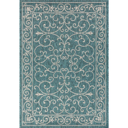 Charleston Vintage Filigree Textured Weave Indoor/Outdoor Area Rug