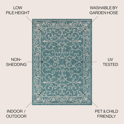Charleston Vintage Filigree TetuWeaveIndoor/Outdoor  Rug