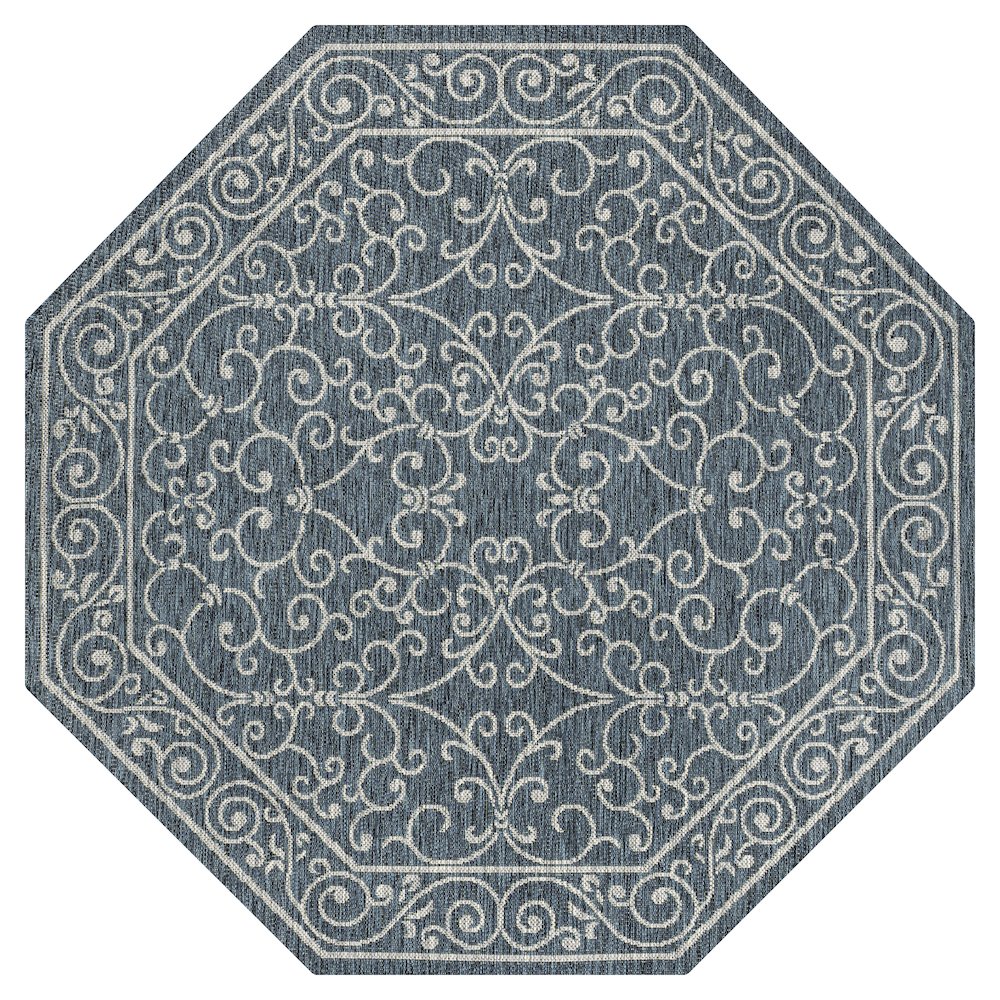 Charleston Vintage Filigree Textured Weave Beige/Brown Indoor/Outdoor Area Rug