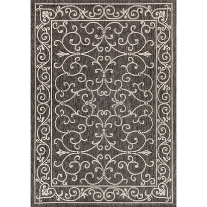 Charleston Vintage Filigree Textured Weave Indoor/Outdoor Area Rug