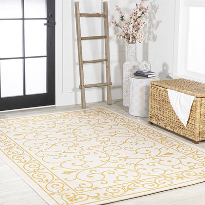 Charleston Vintage Filigree Textured Weave Indoor/Outdoor Area Rug