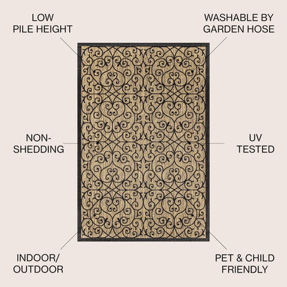 Madrid Vintage Filigree TetuWeave /KhakiIndoor/Outdoor  Rug