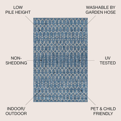 Ourika Moroccan Geometric TetuWeaveIndoor/Outdoor  Rug