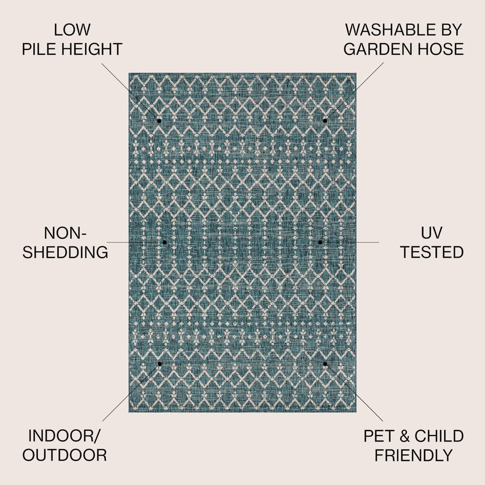 Ourika Moroccan Geometric TetuWeaveIndoor/Outdoor  Rug