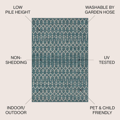 Ourika Moroccan Geometric TetuWeaveIndoor/Outdoor  Rug